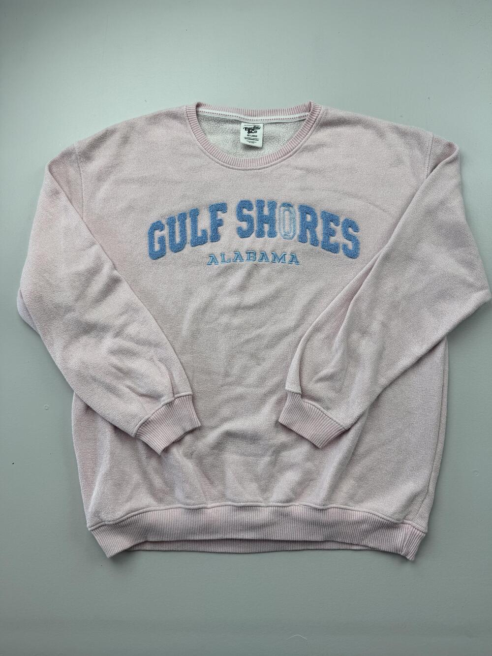 Pacific & Co Sweatshirt Mens 2XL Pink Fleece Gulf Shores Alabama Beach